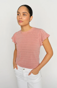 Ganna O-Neck Knit Top - Peachy