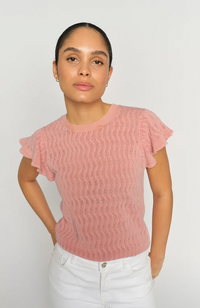 Ganna O-Neck Knit Top - Peachy
