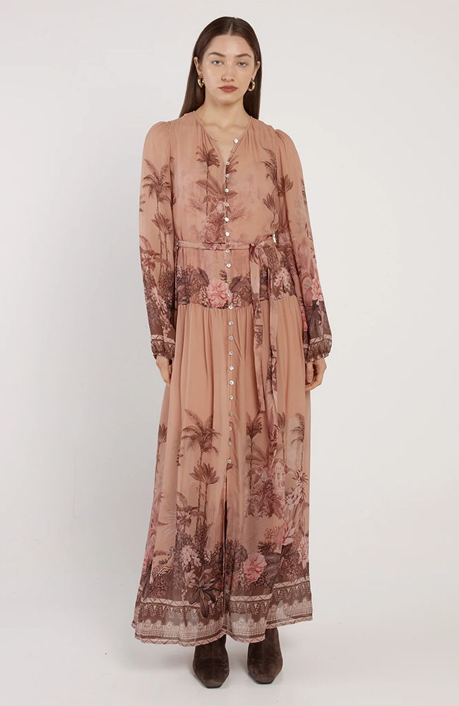 Romy Long Sleeve Maxi Dress - Neutral