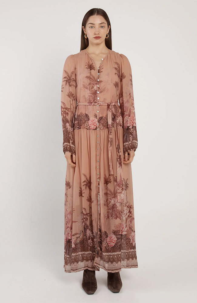 Romy Long Sleeve Maxi Dress - Neutral