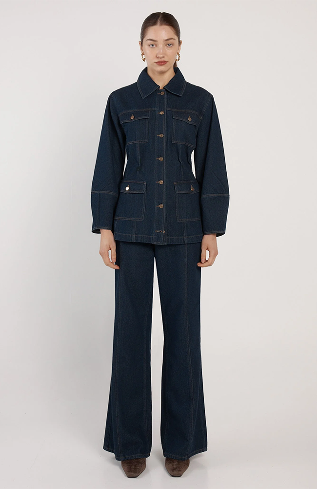Wren Denim Sculpted Jacket - Indigo