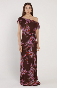 Margo Dress - Dark Brown/Flower Print