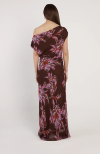 Margo Dress - Dark Brown/Flower Print