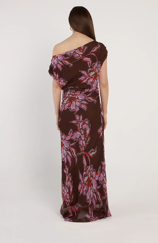 Margo Dress - Dark Brown/Flower Print