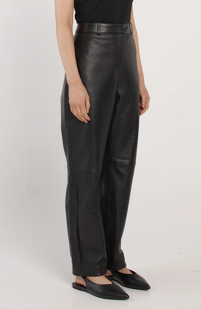 Elandra Leather Pant - Black