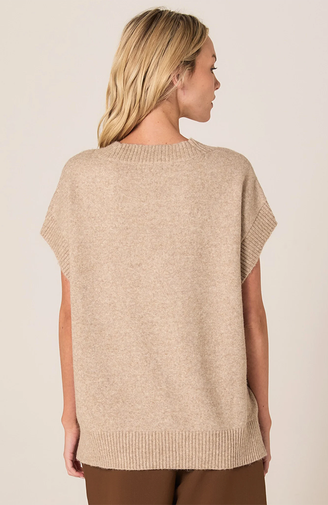 Rae V-Neck Vest - Brown Marle