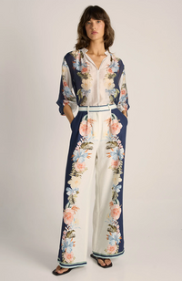 Solara Placement Pant - Navy Print