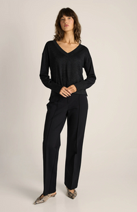 Oriane Sparkle V-Neck Knit - Black