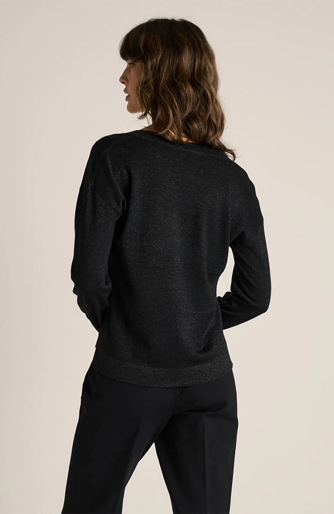 Oriane Sparkle V-Neck Knit - Black