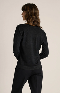 Oriane Sparkle V-Neck Knit - Black