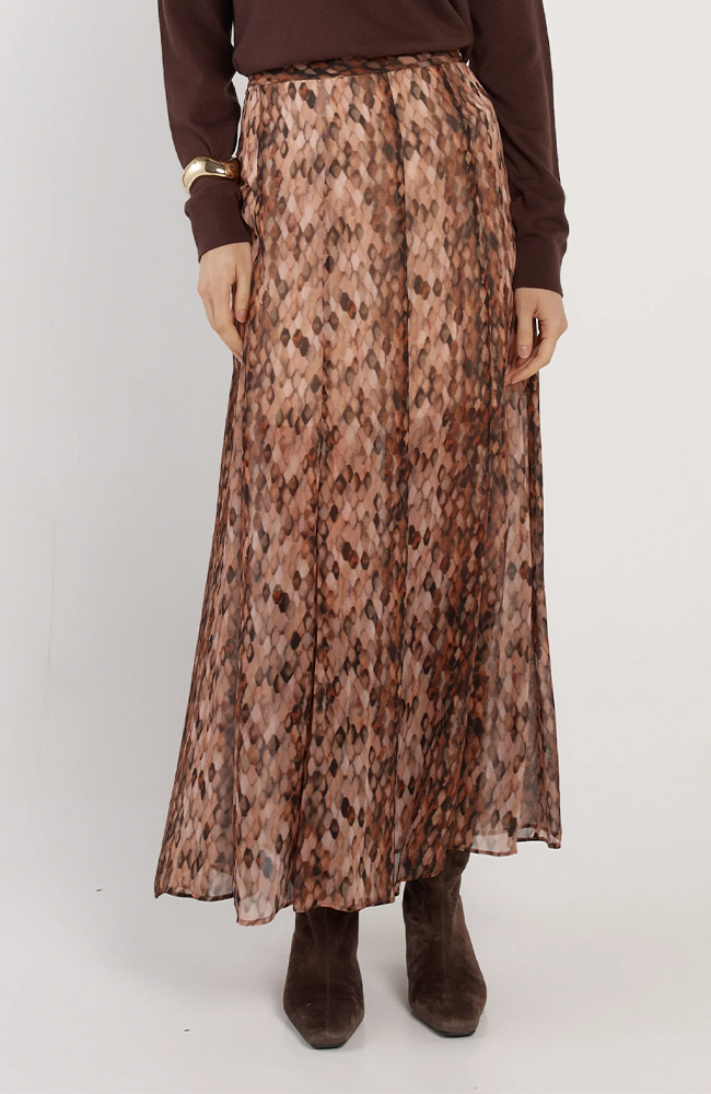 Emryn Maxi Skirt - Snake Sprint/Brown
