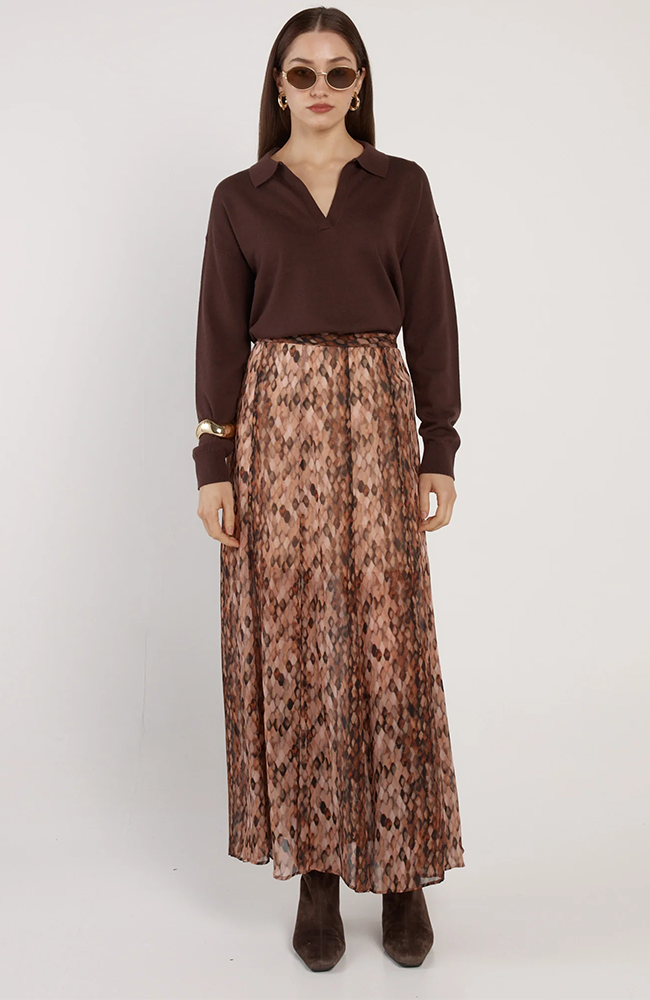 Emryn Maxi Skirt - Snake Sprint/Brown