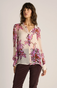 Nyomi Blouse - Light Purple/Flower Print