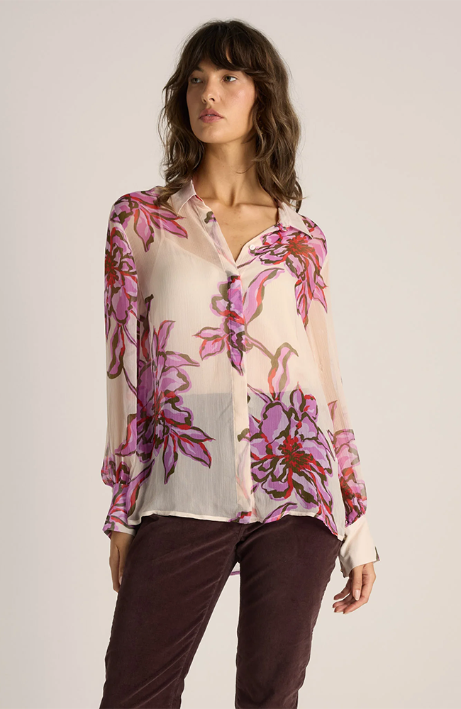 Nyomi Blouse - Light Purple/Flower Print