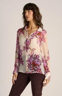 Nyomi Blouse - Light Purple/Flower Print