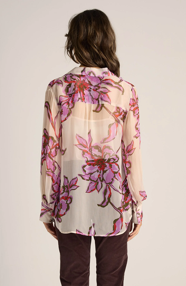 Nyomi Blouse - Light Purple/Flower Print