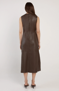 Thessa Leather Dress - Chocolate Brown