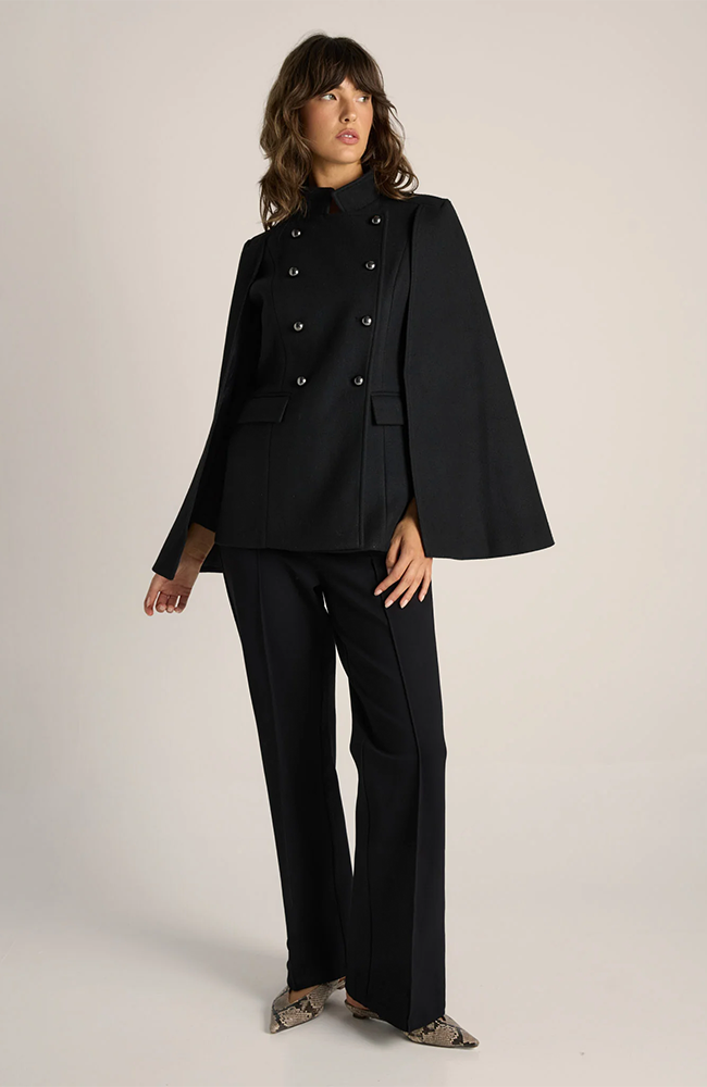 Ellis Military Cape - Black