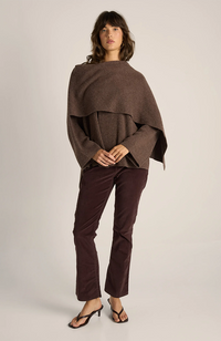 Amaris Cape Coatigan - Chocolate Marle