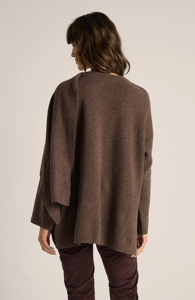 Amaris Cape Coatigan - Chocolate Marle