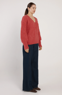 Remy V-Neck Jumper - Red
