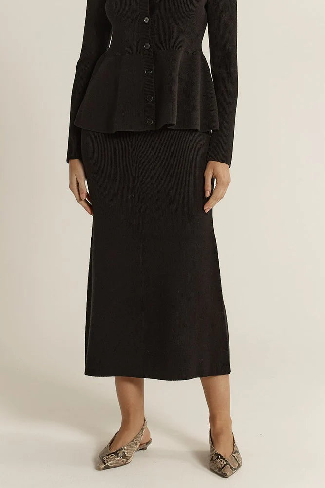 Vale Knit Skirt - Black