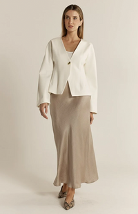 Anya Bias Cut Skirt - Champagne