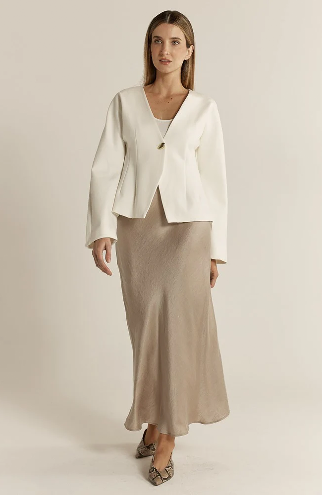 Anya Bias Cut Skirt - Champagne