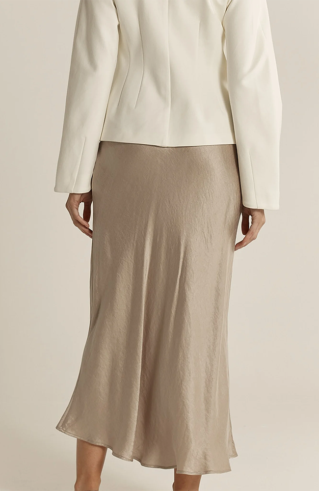 Anya Bias Cut Skirt - Champagne