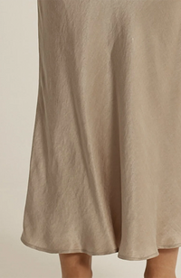Anya Bias Cut Skirt - Champagne