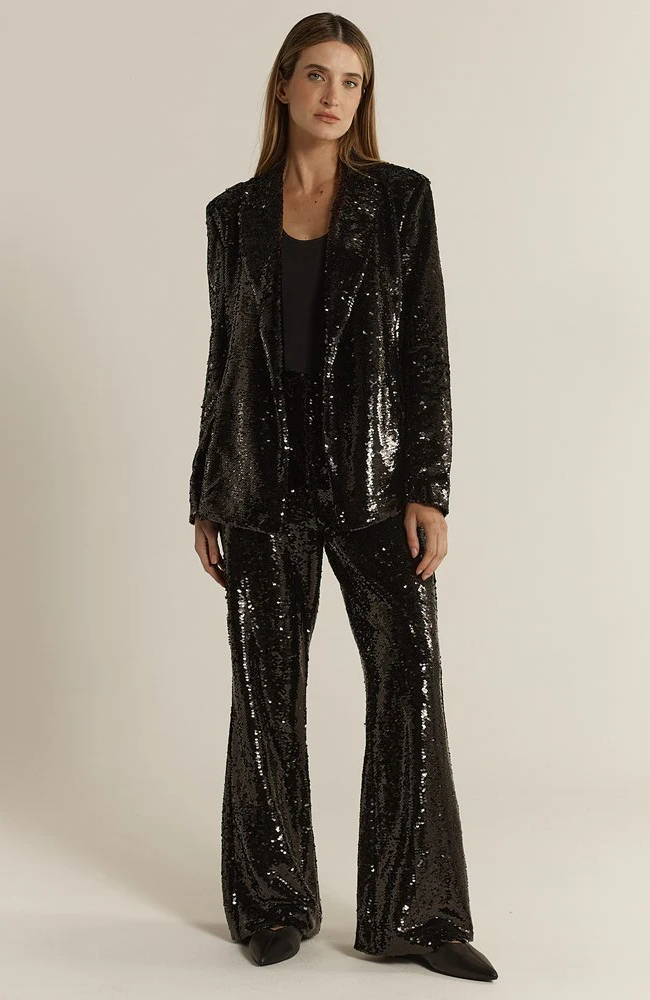 Rayne Sequin Blazer - Black