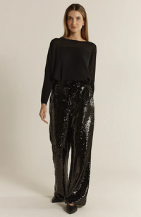 Rayne Sequin Pants - Black