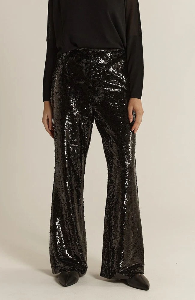 Rayne Sequin Pants - Black
