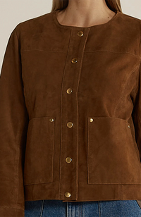 Faye Suede Jacket - Tan Brown
