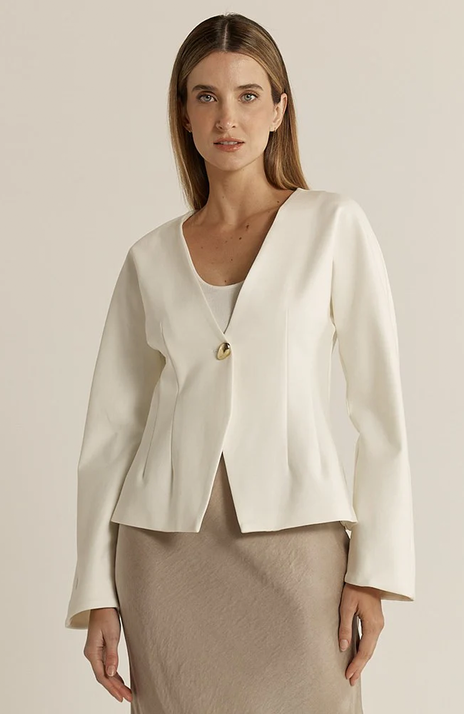 Pia Ponte Jacket - Cream