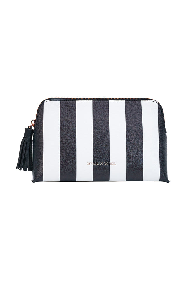 Vanity Bag Medium - Black & White Stripe