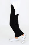 Venus Rib Panel Wide Leg Jogger - Black