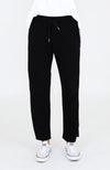 Venus Rib Panel Wide Leg Jogger - Black