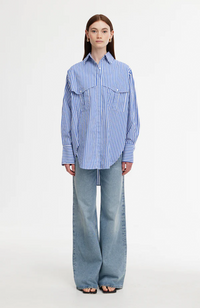 Riley Shirt - Navy/White Stripe