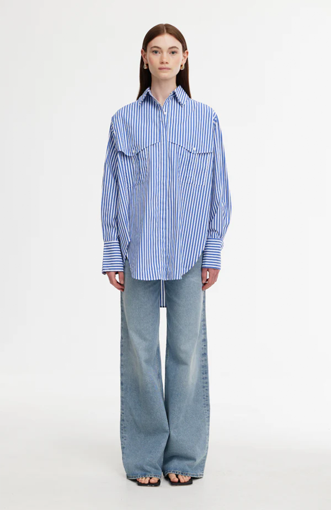 Riley Shirt - Navy/White Stripe
