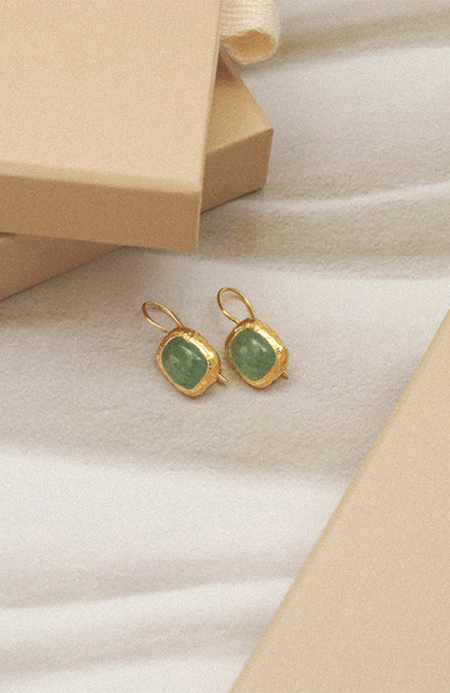 Muse Earrings - Green Aventurine