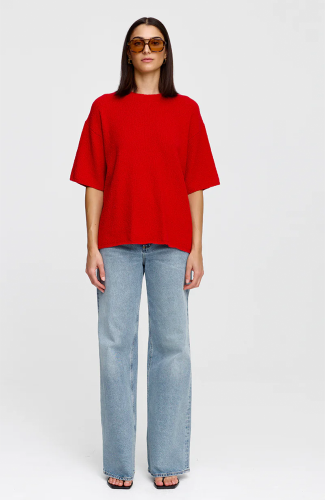 Camden Knit Tee - Cherry