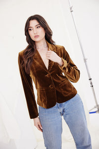 Charvi Velvet Jacket - Caramel