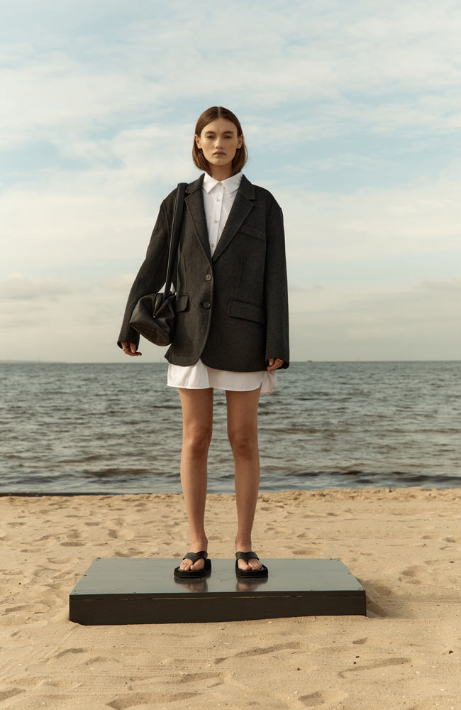 Pia Blazer - Charcoal Marle