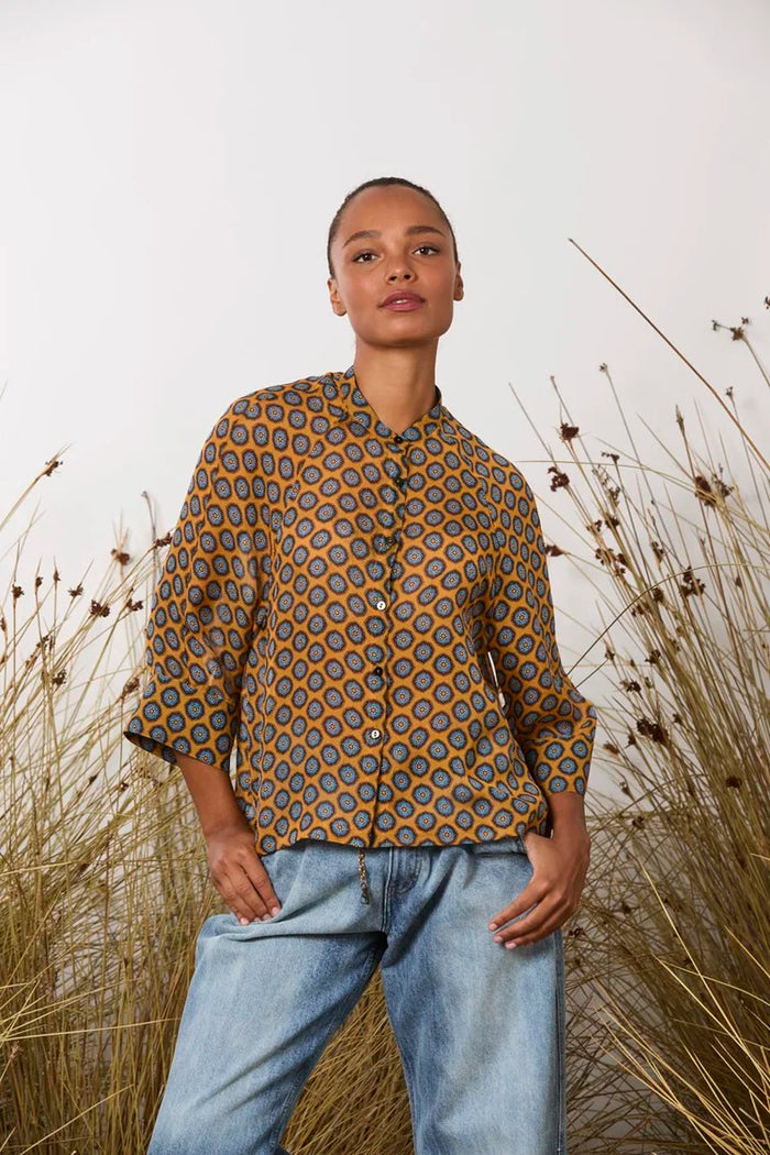 Sammy Shirt - Orange/Blue