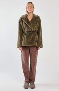Vivi Fur Jacket - Dark Olive
