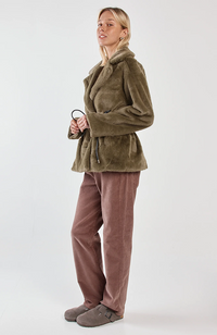 Vivi Fur Jacket - Dark Olive