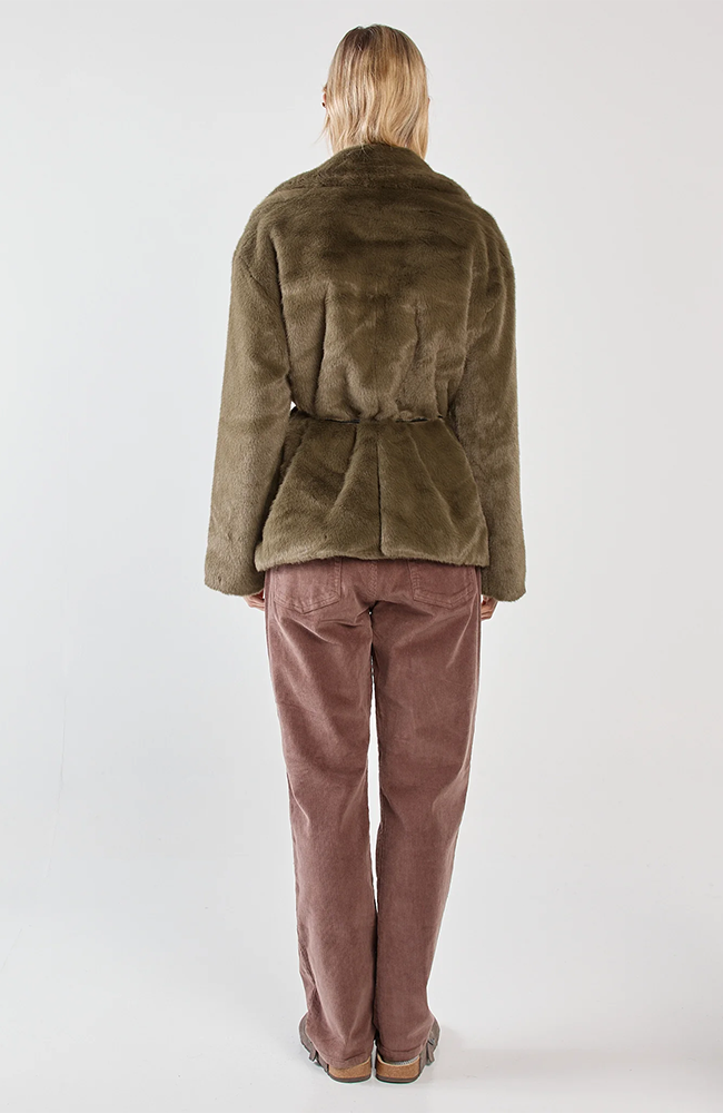 Vivi Fur Jacket - Dark Olive