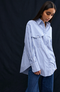 Riley Shirt - Navy/White Stripe