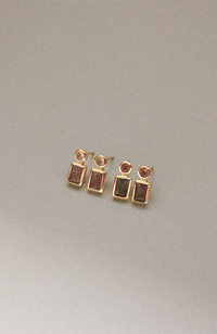 Clover Earring - Strawberry Quartz